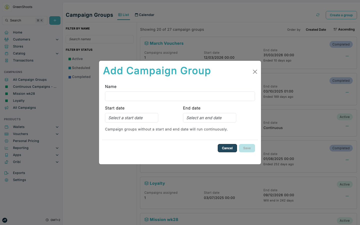 Create and edit campaign groups in Spaaza Console Create and edit campaign groups in Spaaza Console