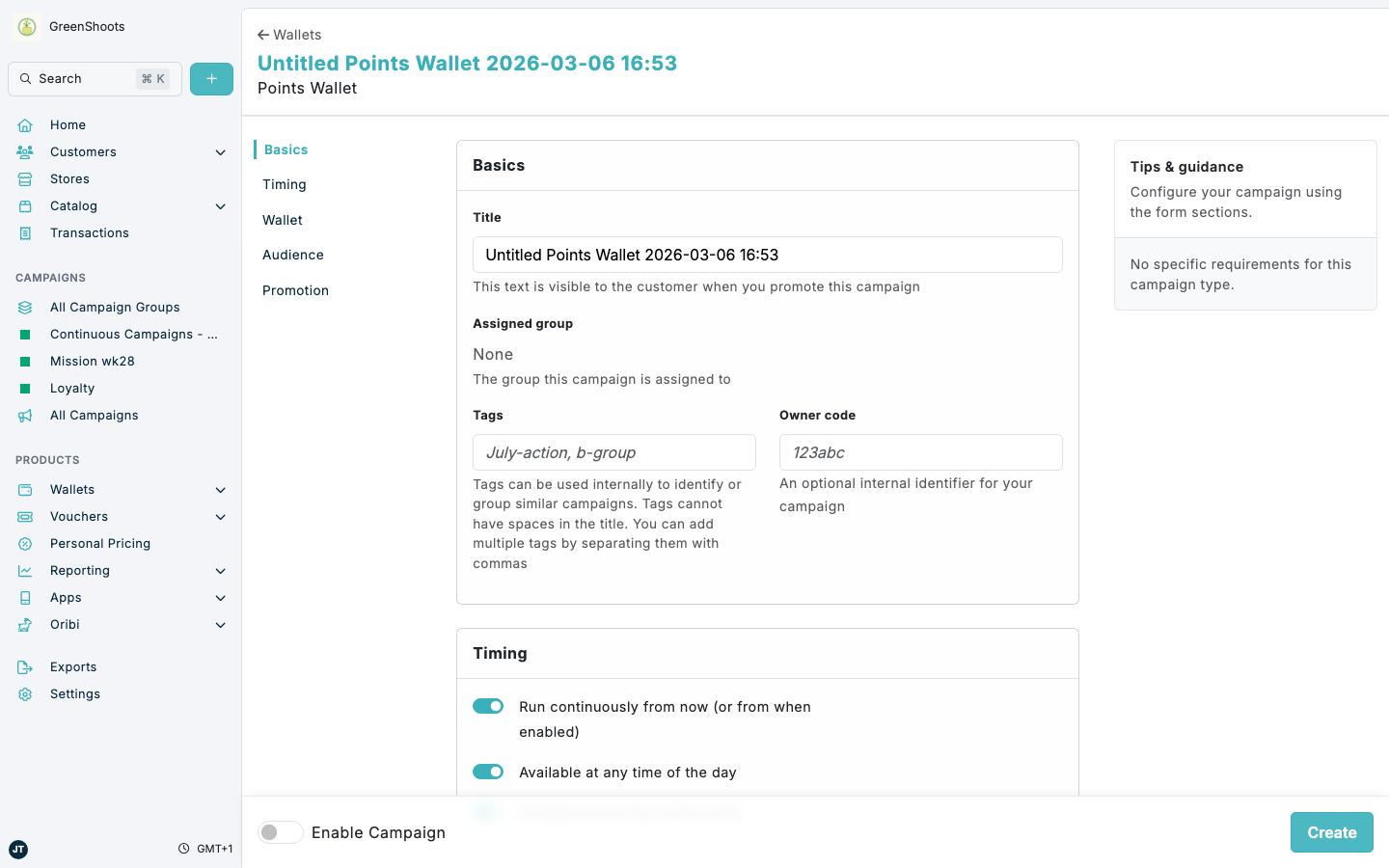 Points Wallet setup for a shopper mission in Spaaza Console Points Wallet setup for a shopper mission in Spaaza Console