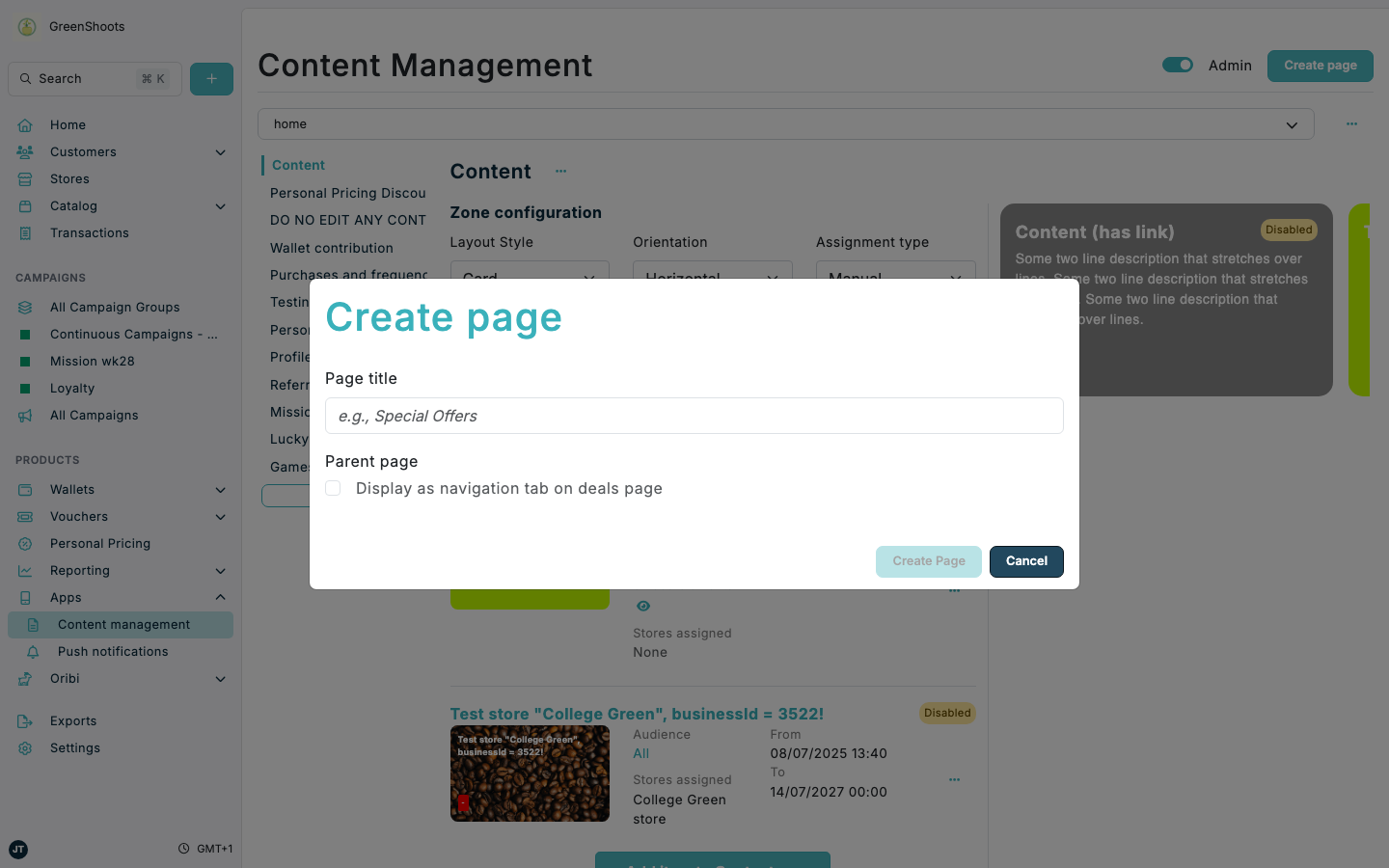 Mission page setup in Content Management in Spaaza Console Mission page setup in Content Management in Spaaza Console