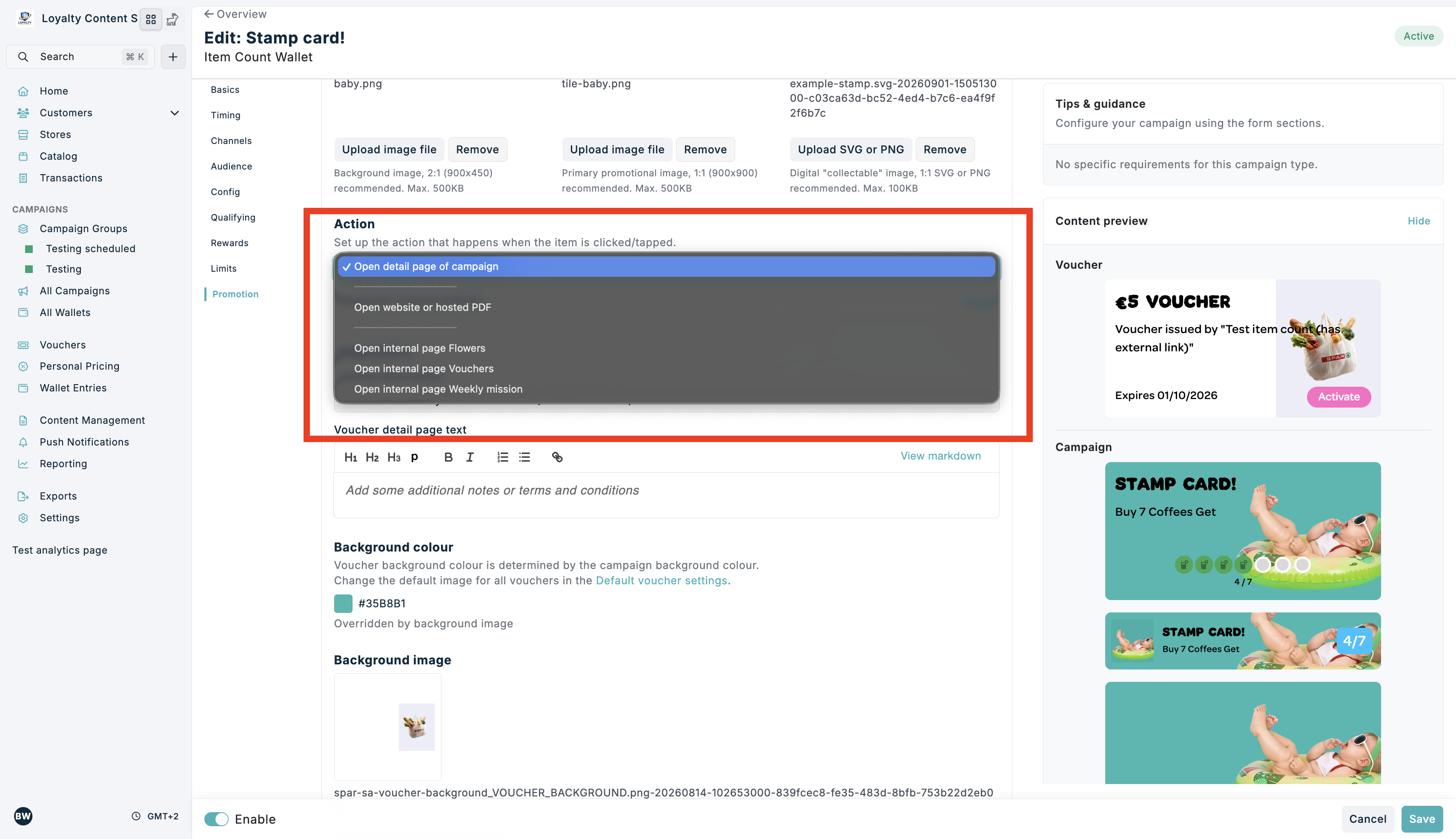 The Action editor