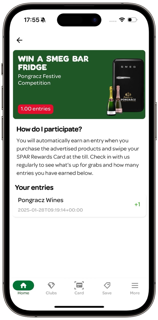 Competition entries displayed in a Spaaza app Competition entries displayed in a Spaaza app